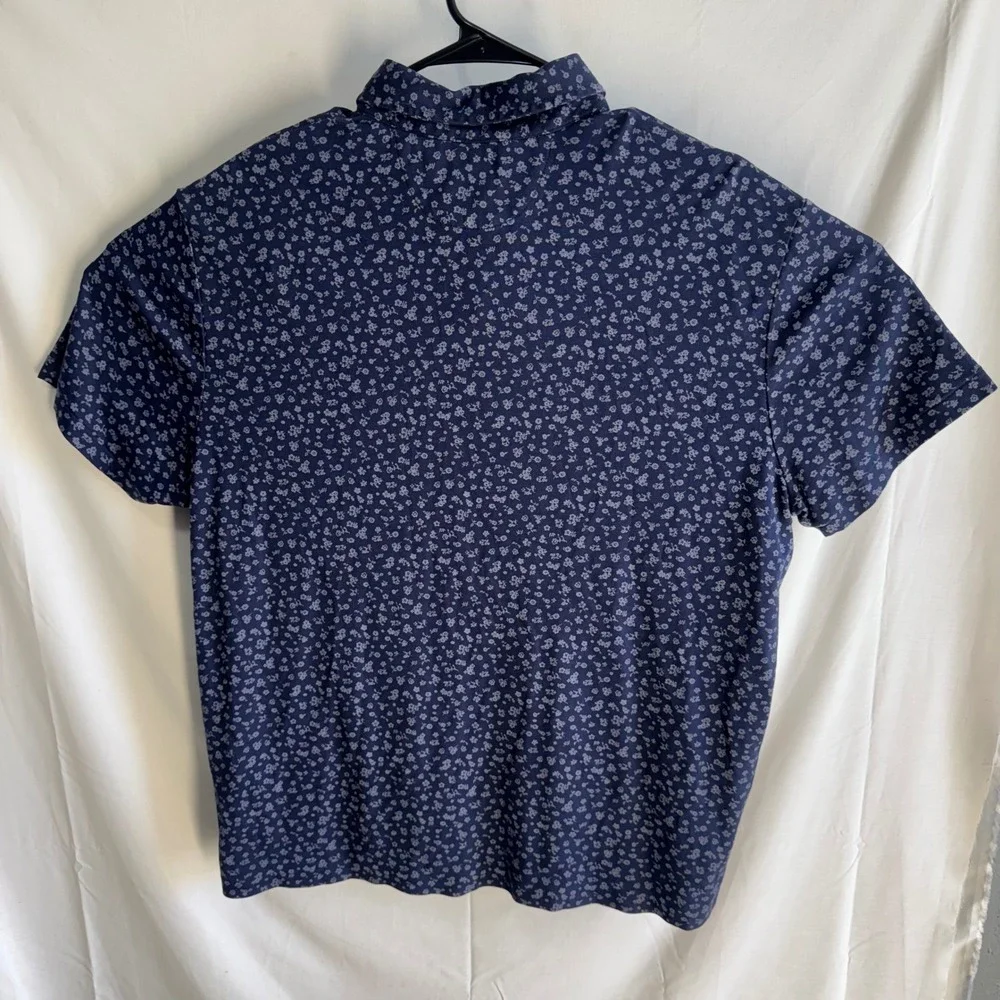 Polo‎ Ralph Lauren Polo Mens XL Navy Blue Floral Ditsy Custom Slim Fit Shirt